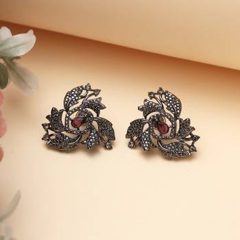 Purple color black antique earrings 1