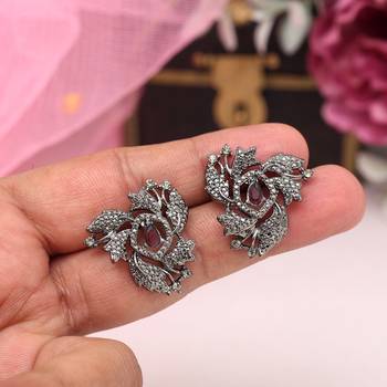 Purple color black antique earrings 2