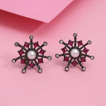 Rani color black antique earrings 1