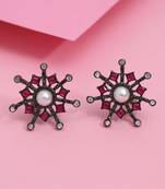 Rani color black antique earrings