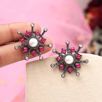 Rani color black antique earrings 2