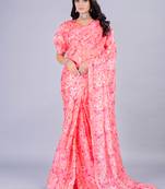 Ethnovog ready to wear multicolour jimmy choo ready pleated printed saree
