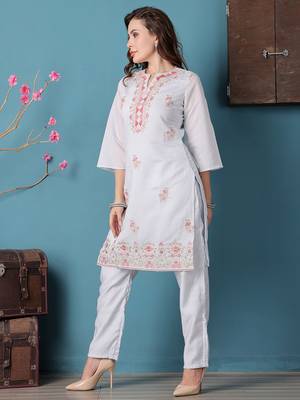 Ethnovog ready to wear pastel blue embroidered straight pant suit 3