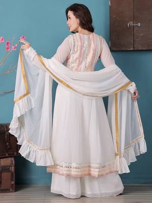Ethnovog ready to wear off white georgette embroidered anrakali suit 2