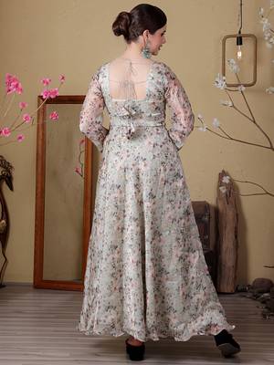 Ethnovog ready to wear sea green jimmy choo printed anarkali suit 2