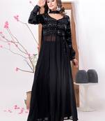 Ethnovog ready to wear black embroidered anarkali suit
