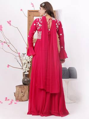 Ethnovog ready to wear pink embroidered anarkali suit 2