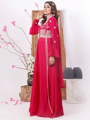 Ethnovog ready to wear pink embroidered anarkali suit 3