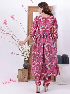 Ethnovog ready to wear multicolored satin high n low kurta set 2