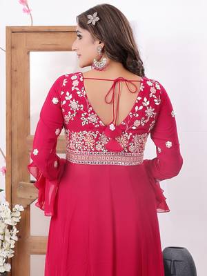 Ethnovog ready to wear pink embroidered anarkali suit 4