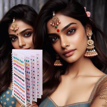 Assorted color silver zari border bindi book for women & girls- total pieces- 576 3