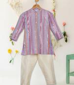 Saka designs boy's sequence emberoidered kurta & pyjamas - blue