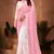 Half N Half Georgette Saree In Pink With Matching Blouse Piece