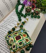 Green Meenakari Navartan Necklace Set 