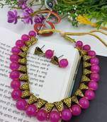 Pink Loop Necklacer Set