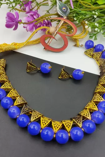 Blue Loop Necklacer Set