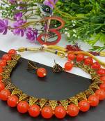 Orange Loop Necklacer Set