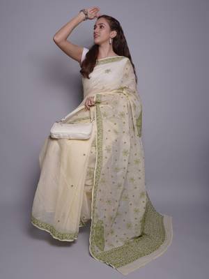 Lemon kota lucknowi saree 2