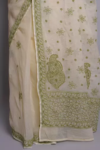 Lemon kota lucknowi saree