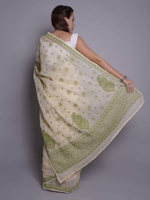 Lemon kota lucknowi saree 4