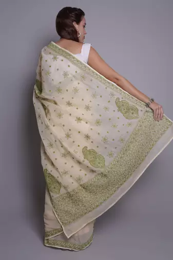 Lemon kota lucknowi saree