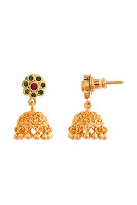 Two pairs of earrings Jhumki and swarovski light gold pearl one gram gold 4
