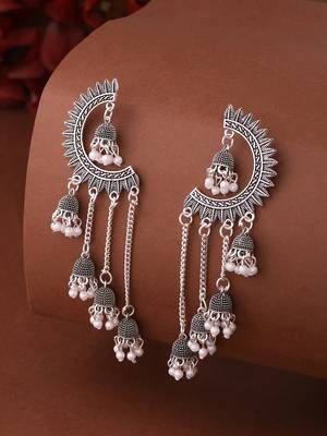 Women's silver-plated drop earrings 1