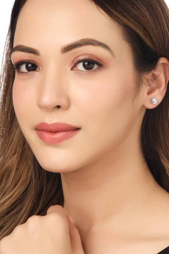 Women cz studded studs earrings
