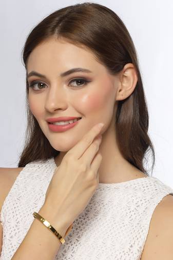 Unisex gold-plated kada bracelet