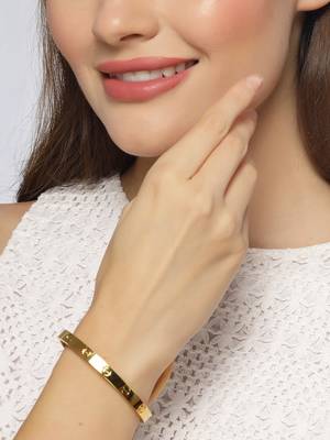 Unisex gold-plated kada bracelet 2