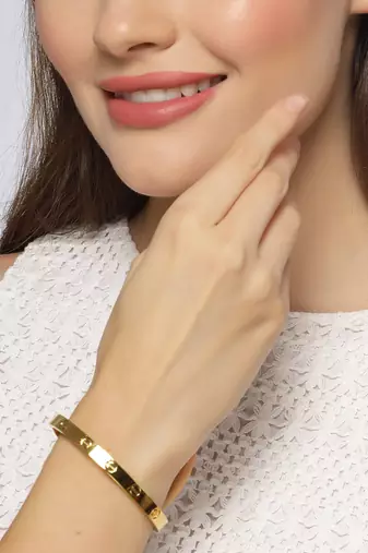 Unisex gold-plated kada bracelet