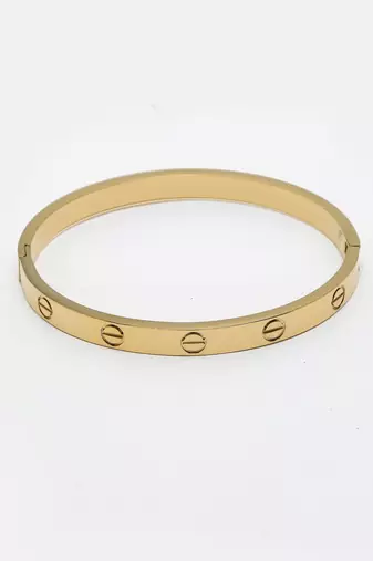 Unisex gold-plated kada bracelet
