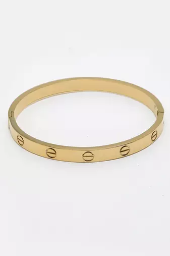 Unisex gold-plated kada bracelet
