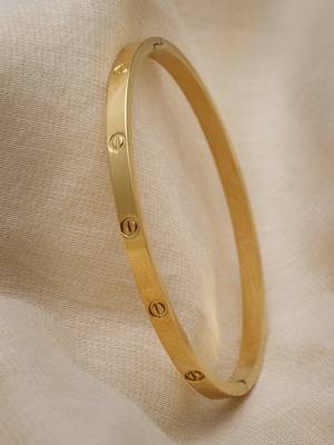 Unisex gold-plated kada bracelet 1