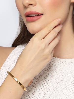 Unisex gold-plated kada bracelet 2