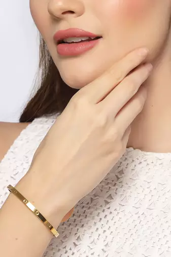 Unisex gold-plated kada bracelet