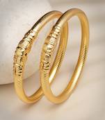 Women set of 2 gold-plated handcrafted traditional bangles