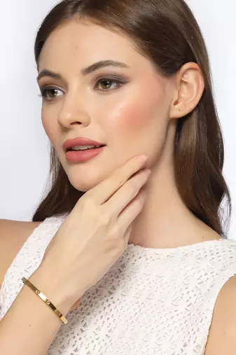 Unisex gold-plated kada bracelet