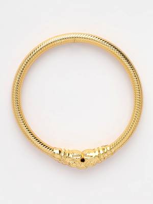 gold alloy bangles with handcrafted plain design 5