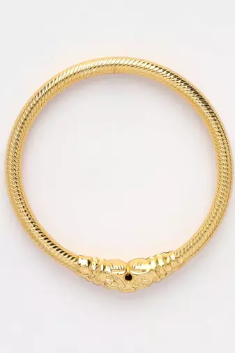 gold alloy bangles with handcrafted plain design