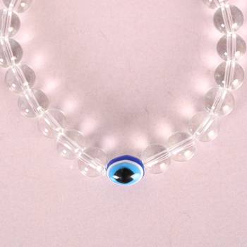 Unisex transparent beaded elasticated bracelet 2