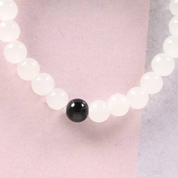 Unisex  white marbel crystal elasticated bracelet 2