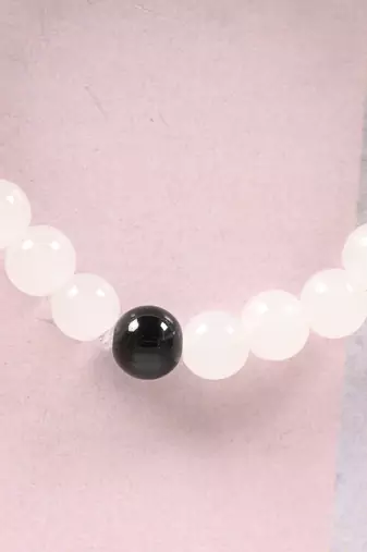 Unisex  white marbel crystal elasticated bracelet