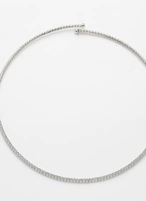 Women's silver-toned cz-studded choker necklace 4