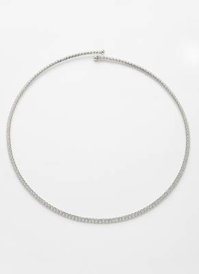 Women's silver-toned cz-studded choker necklace 5