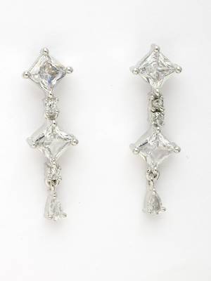 Women's silver-plated cubic zirconia stone studded jewellery set 5