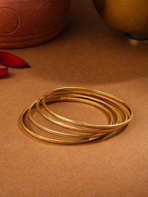 Women's set of 4 gold-plated traditional daily use bangles 2
