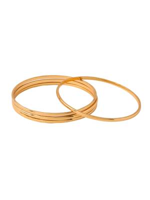 Women's set of 4 gold-plated traditional daily use bangles 4