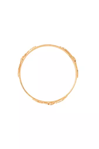 gold alloy bangles with peacock meenakari work