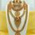 Temple jewelry set with ganesha pendant traditional south indian gold plated multi-layer necklace set